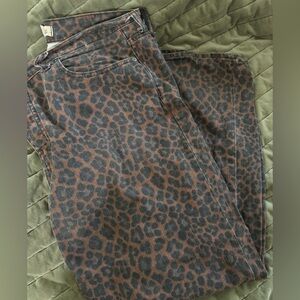 Madewell Animal Print low slung baggy jeans